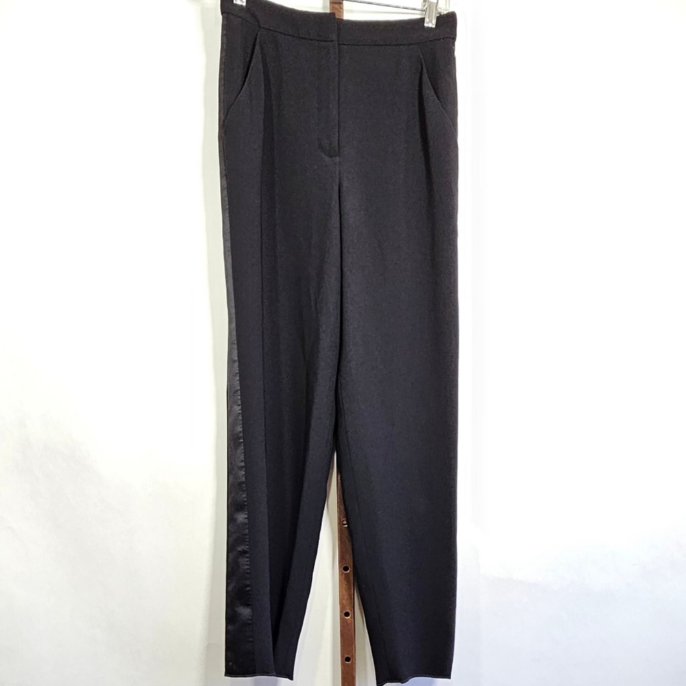 Vintage CHANEL tuxedo pants high waisted dressy black uniform 38